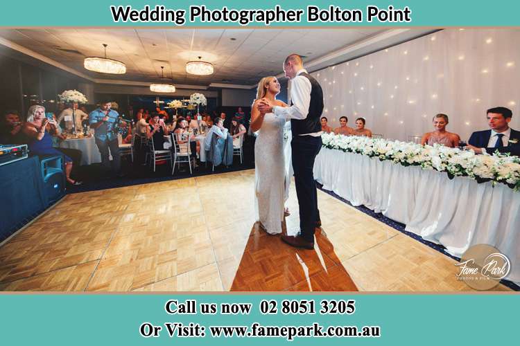 Photo of the Bride and the Groom dancing Bolton Point NSW 2283