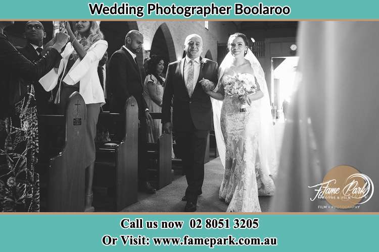 Photo of the Bride with her father walking the aisle Boolaroo NSW 2284