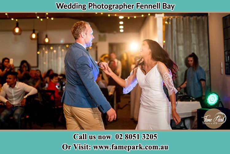 Photo of the Groom and the Bride dancing Fennell Bay NSW 2283