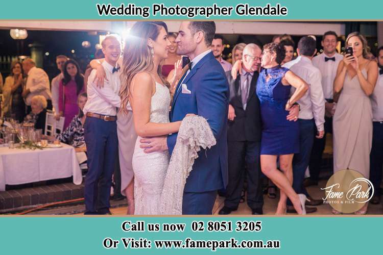 Photo of bride and groom dancing at the wedding reception Glendale