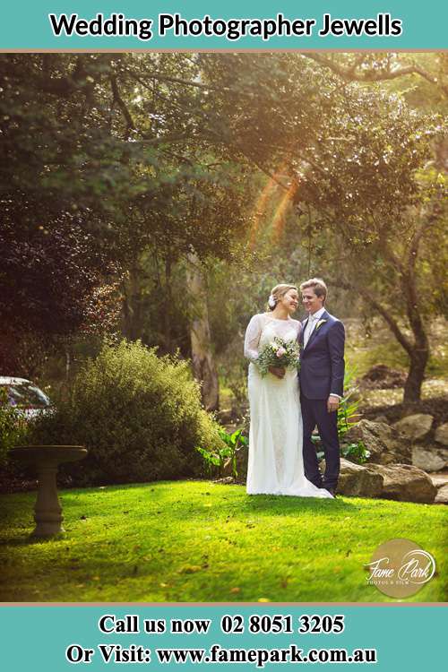 Photo of the Bride and the Groom at the yard Jewells NSW 2280