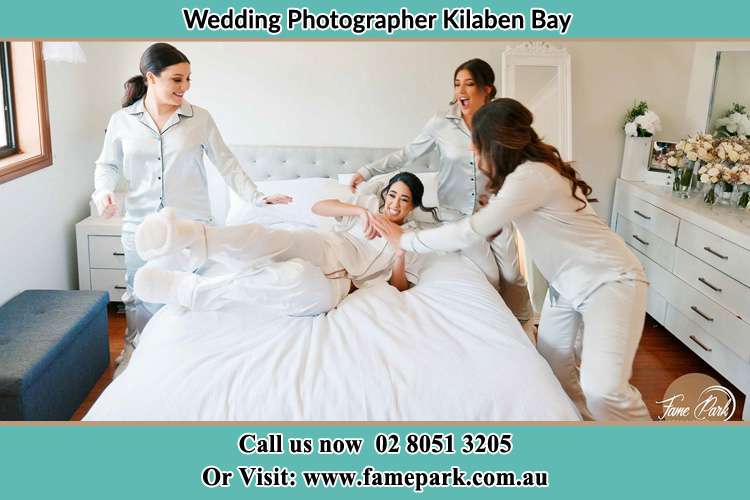 The Bride and the girls are enjoying with the pyjama party Kilaben Bay