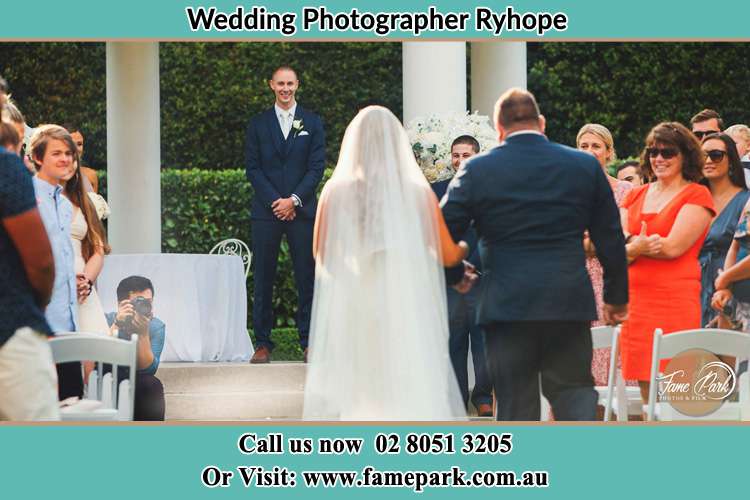 The Bride and Groom walking the Aisle Ryhope